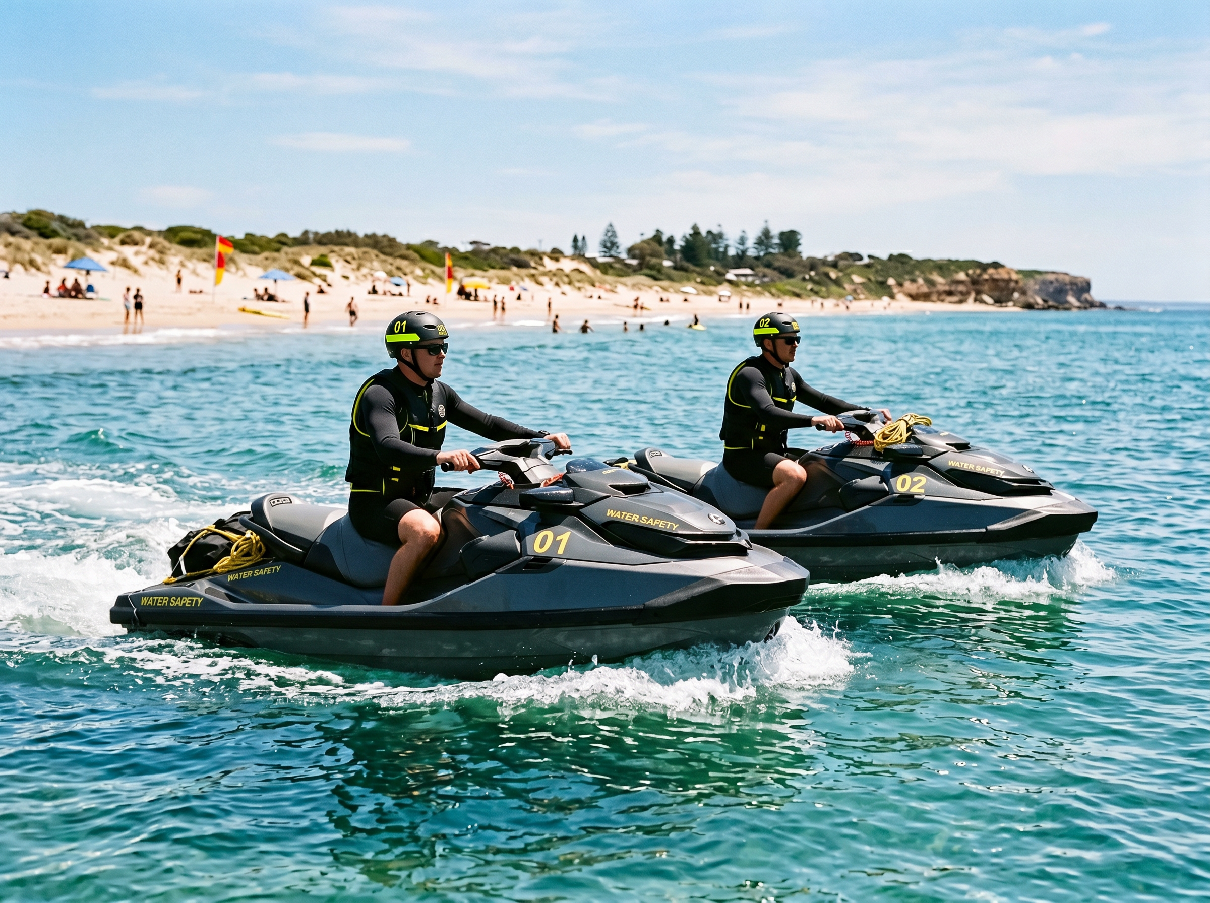 Water safety team at surf competition